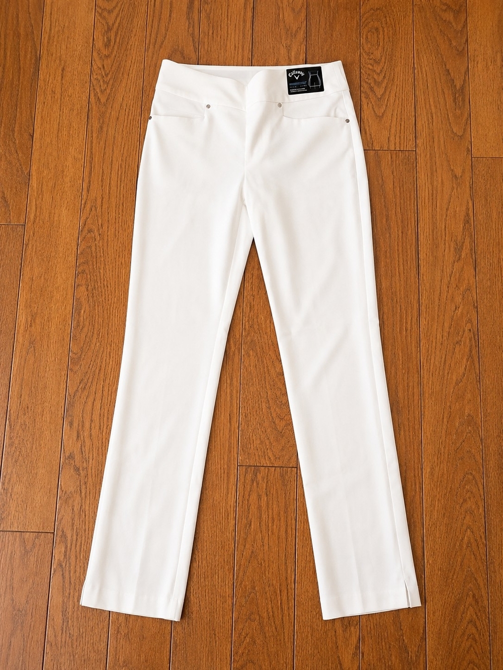 Callaway Golf Womens White Pants Medium Stretch Straight Leg Performance Pants